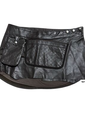 Falchi New York Chocolate Brown Leather Skirt (Vintage) PLEASE READ Discrip